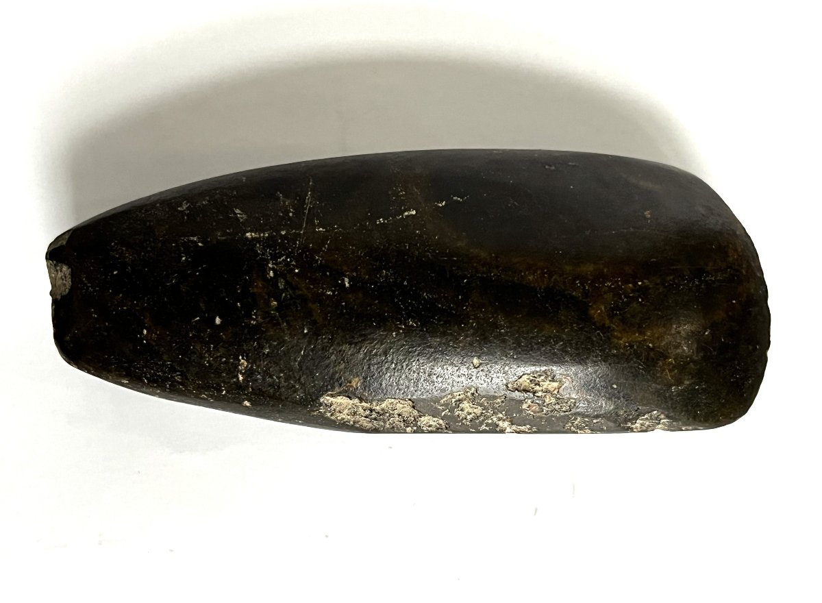 Collection de 4 haches en pierres polies, Néolithique.-photo-1