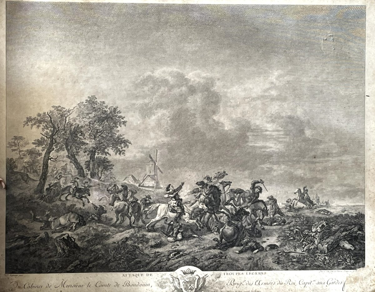 Battle Engraving, 18th Century-photo-2