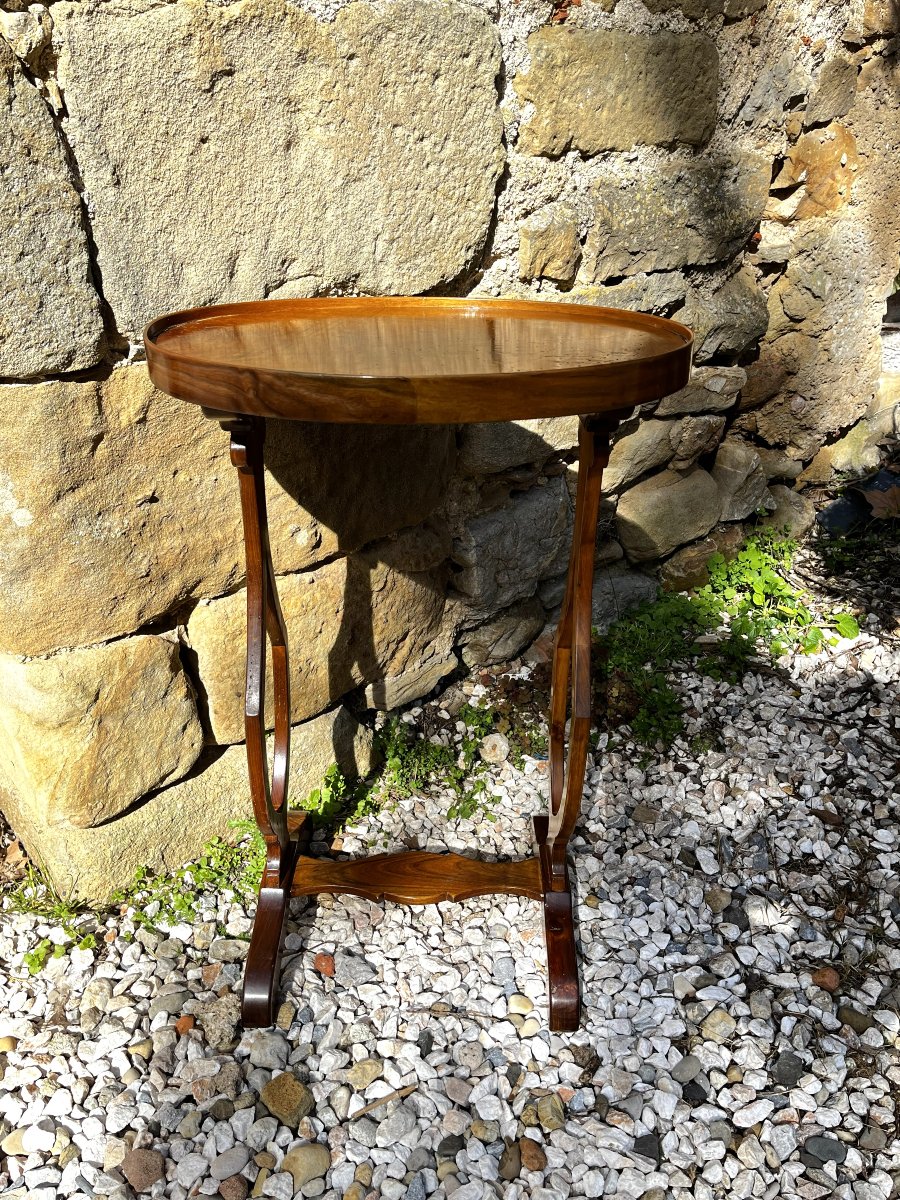 Louis Philippe Oval Pedestal Table In Cherry Wood. -photo-2