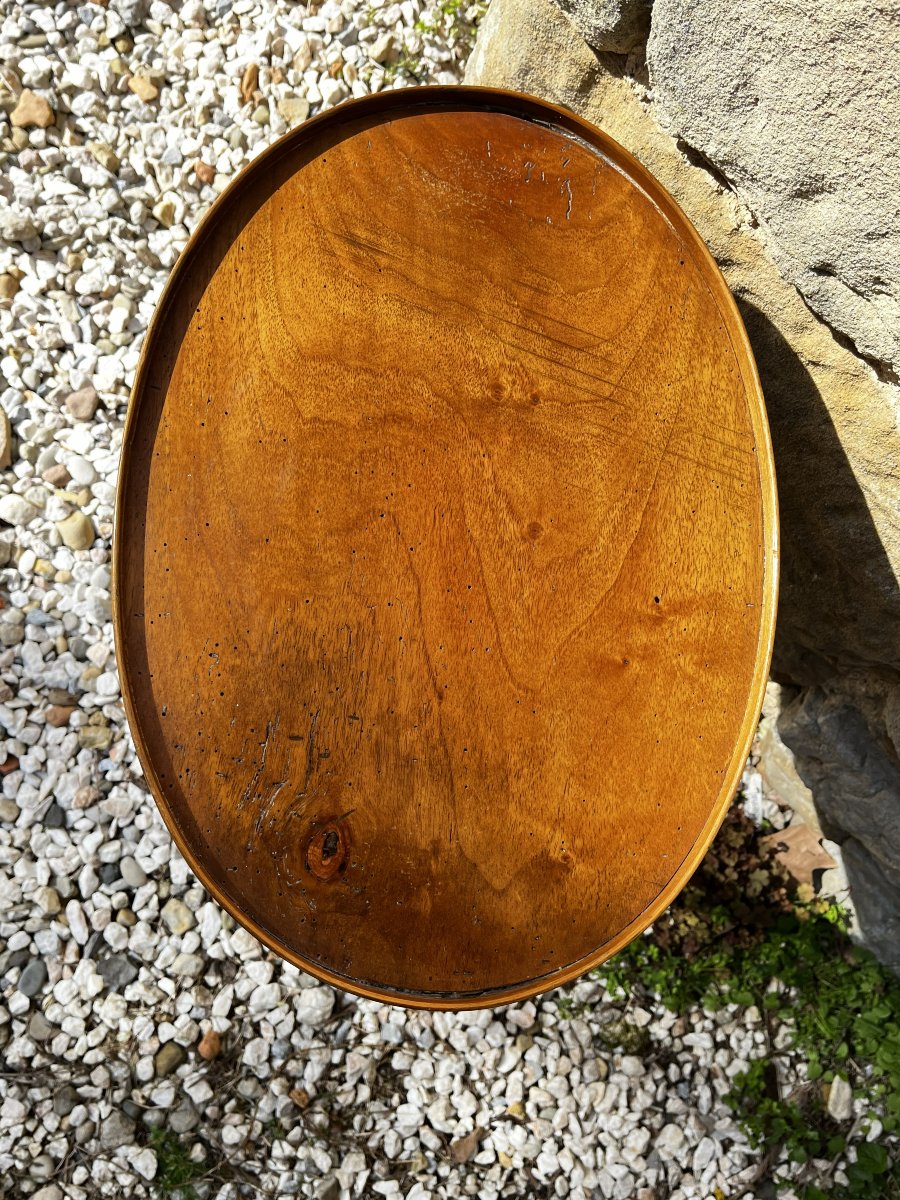 Louis Philippe Oval Pedestal Table In Cherry Wood. -photo-3