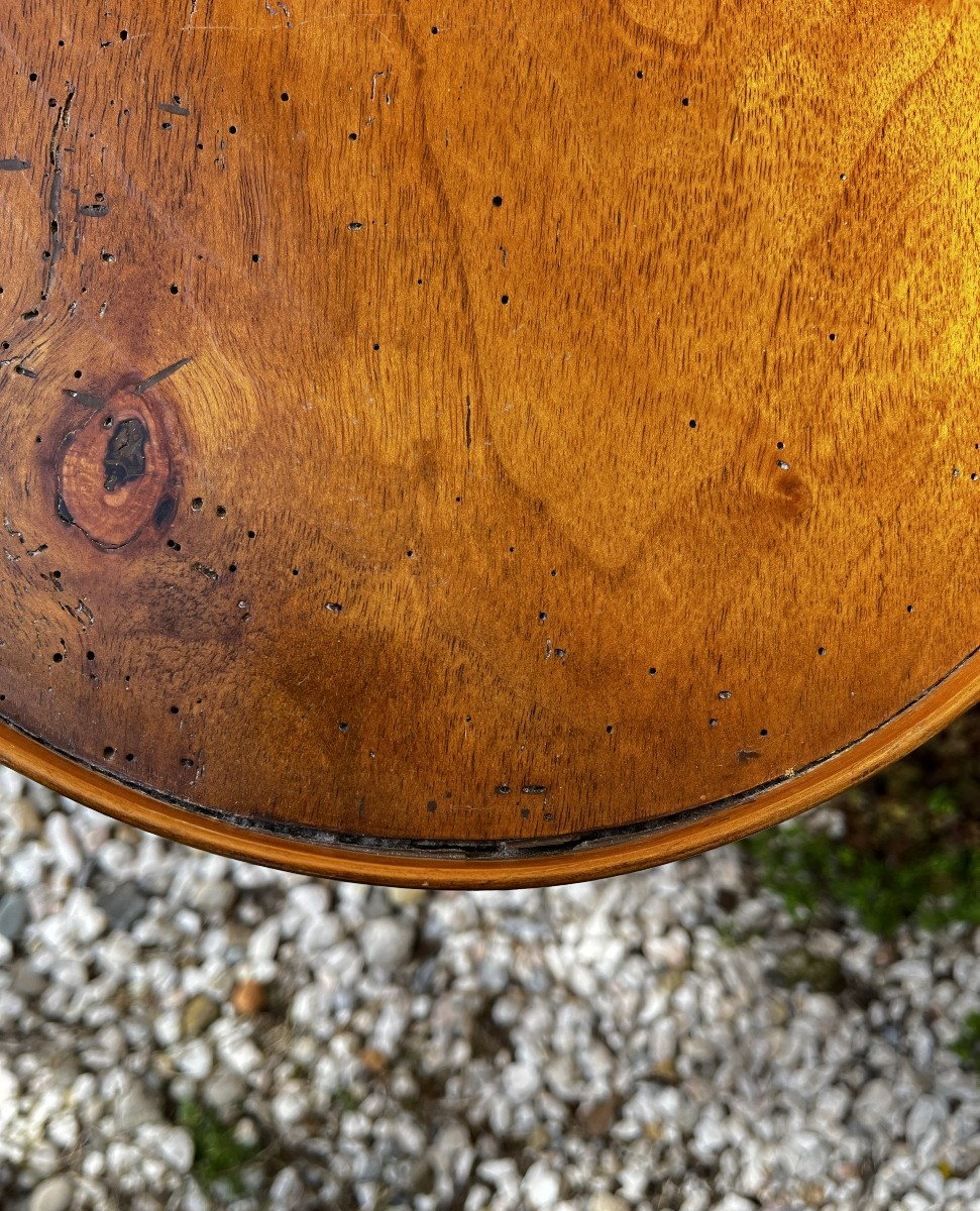 Louis Philippe Oval Pedestal Table In Cherry Wood. -photo-1
