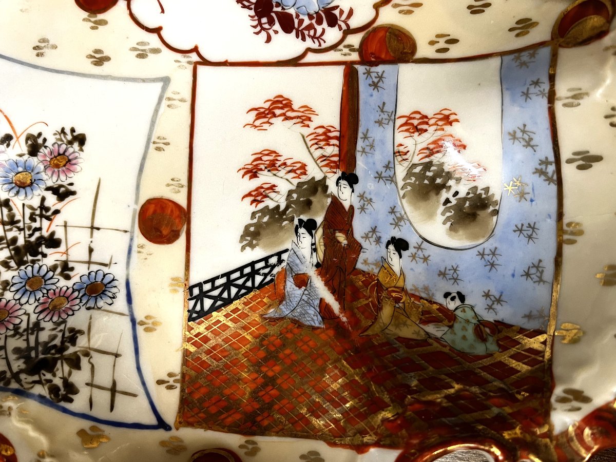 Original Japanese Porcelain Dish, Imari Design, 19th Century.-photo-1