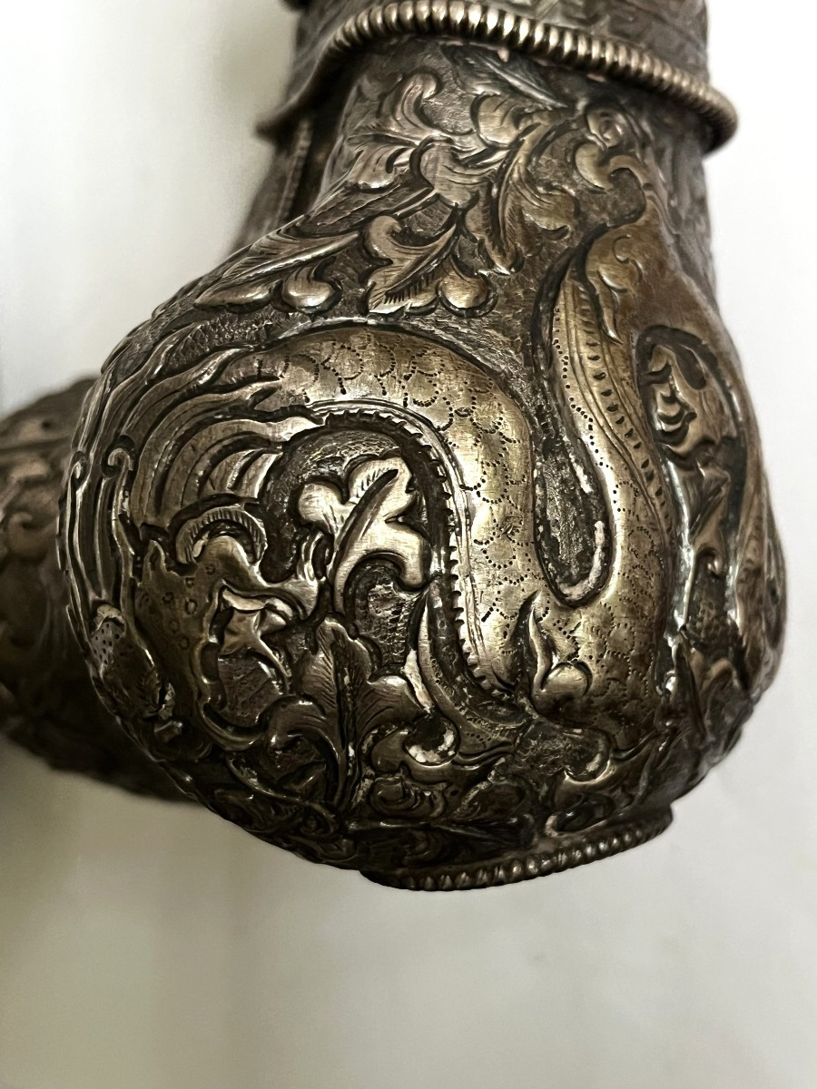 Tibetan Bone And Silver Kangling, 19th Century-photo-4