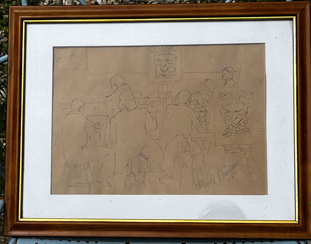 "the Painters", Drawing, Circa 1950