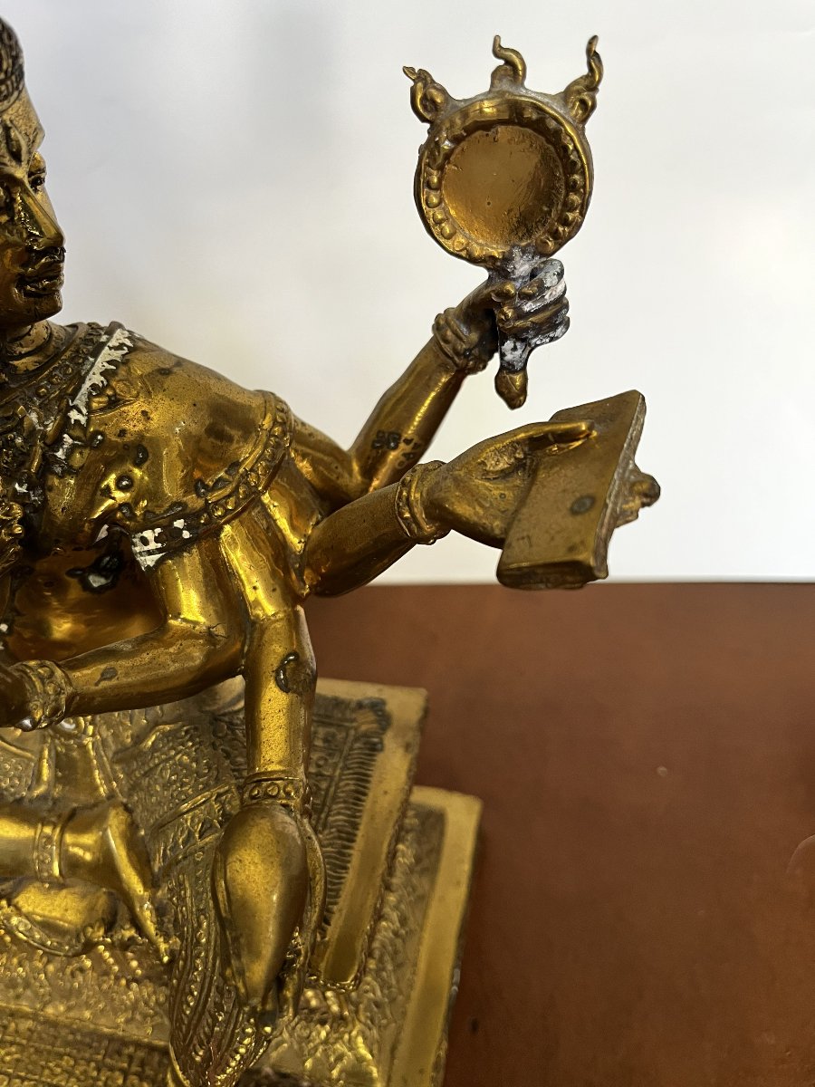 Statuette de Brahma, bronze, Thaïlande-photo-4
