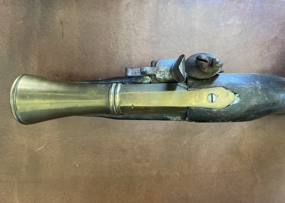 Pistolet tromblon à silex, XVIIIème siècle-photo-1