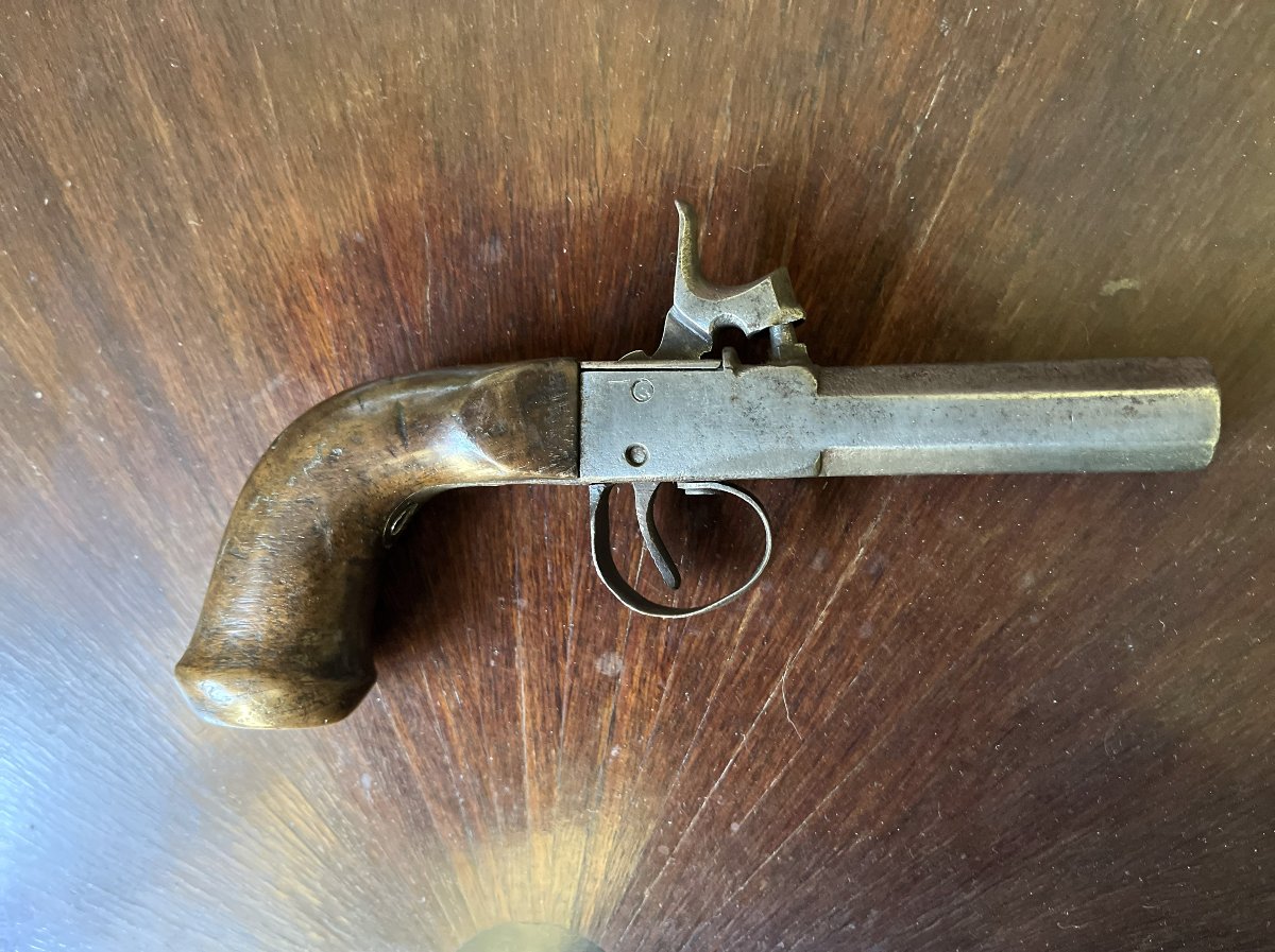 Pistolet de poche à percussion, milieu du XIXème siècle-photo-3