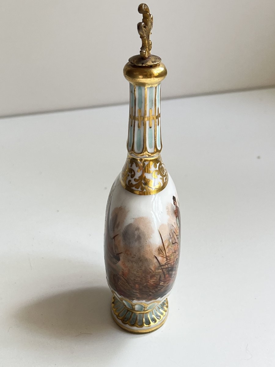 Perfume Bottle, Saxon Porcelain, 19th Century.-photo-4