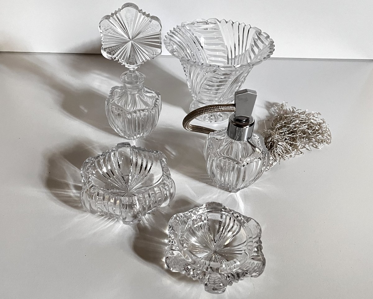 Service de toilette en cristal taillé, années 1940/1950