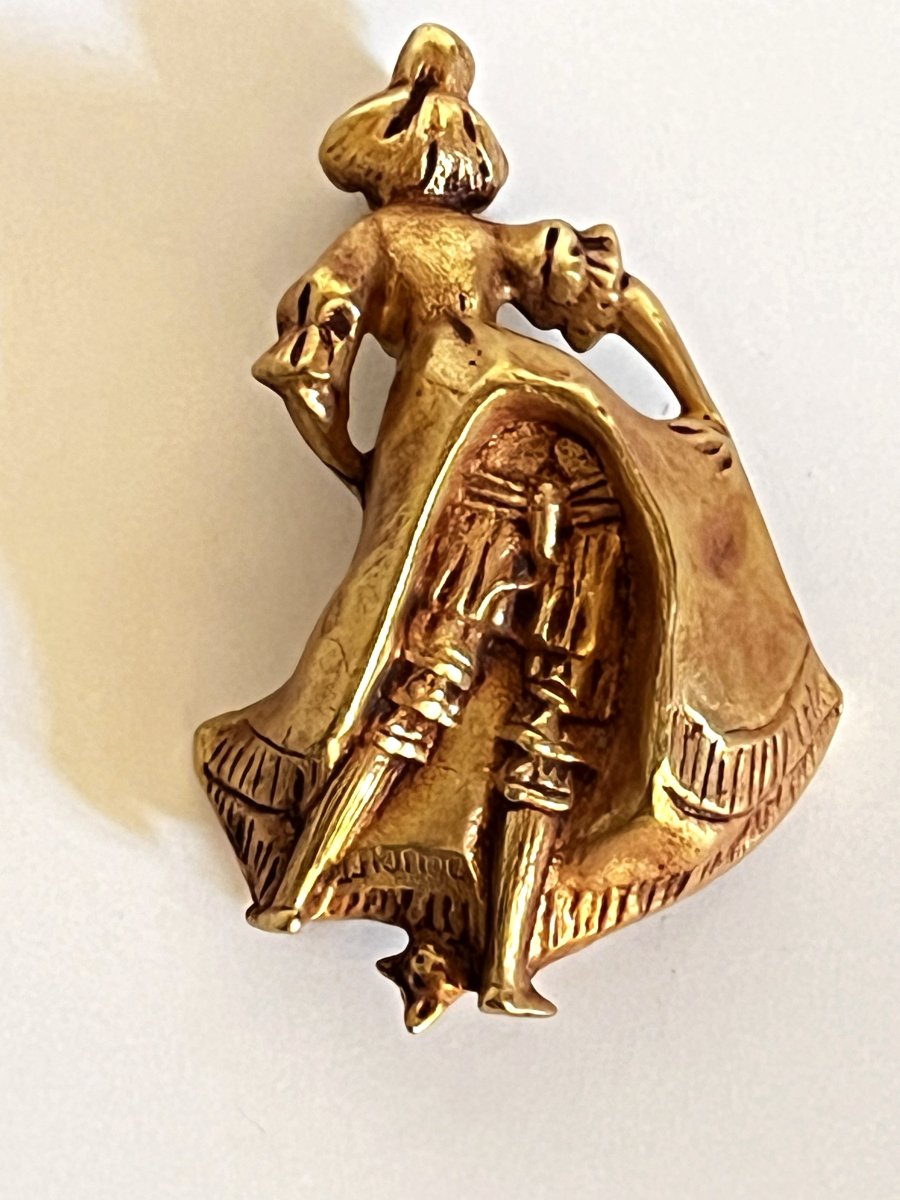 The Lady With The Cat: A Cheeky Bronze Trinket Dish Or Ashtray, 19th Century Style-photo-4