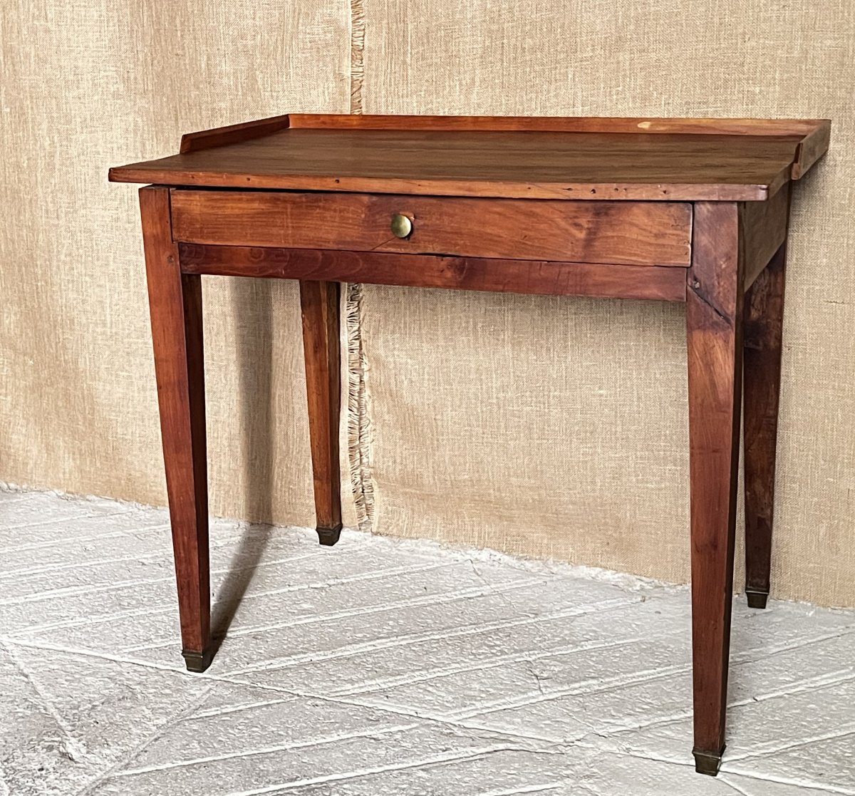 Writing Desk With A Cabaret-style Top, Directoire Period, Solid Cherry Wood;
