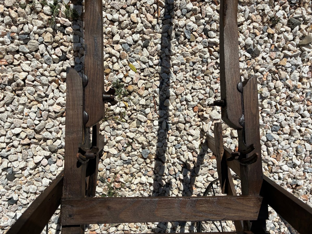 Antique Wooden Two-seater Stroller, Late 19th Or Early 20th Century-photo-1