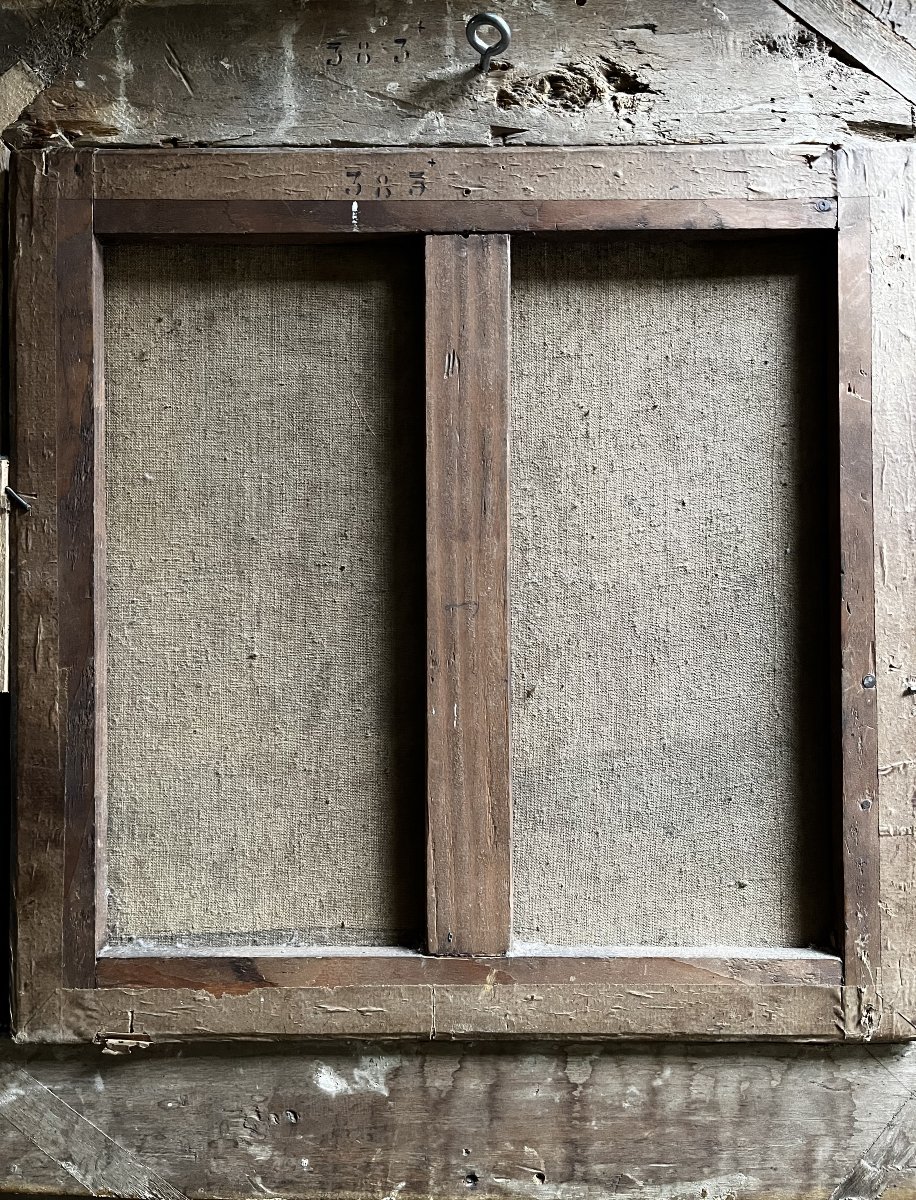 Ensemble Huile sur toile par suiveur de Francesco CASANOVA, et sa gravure par Le Vasseur,-photo-6