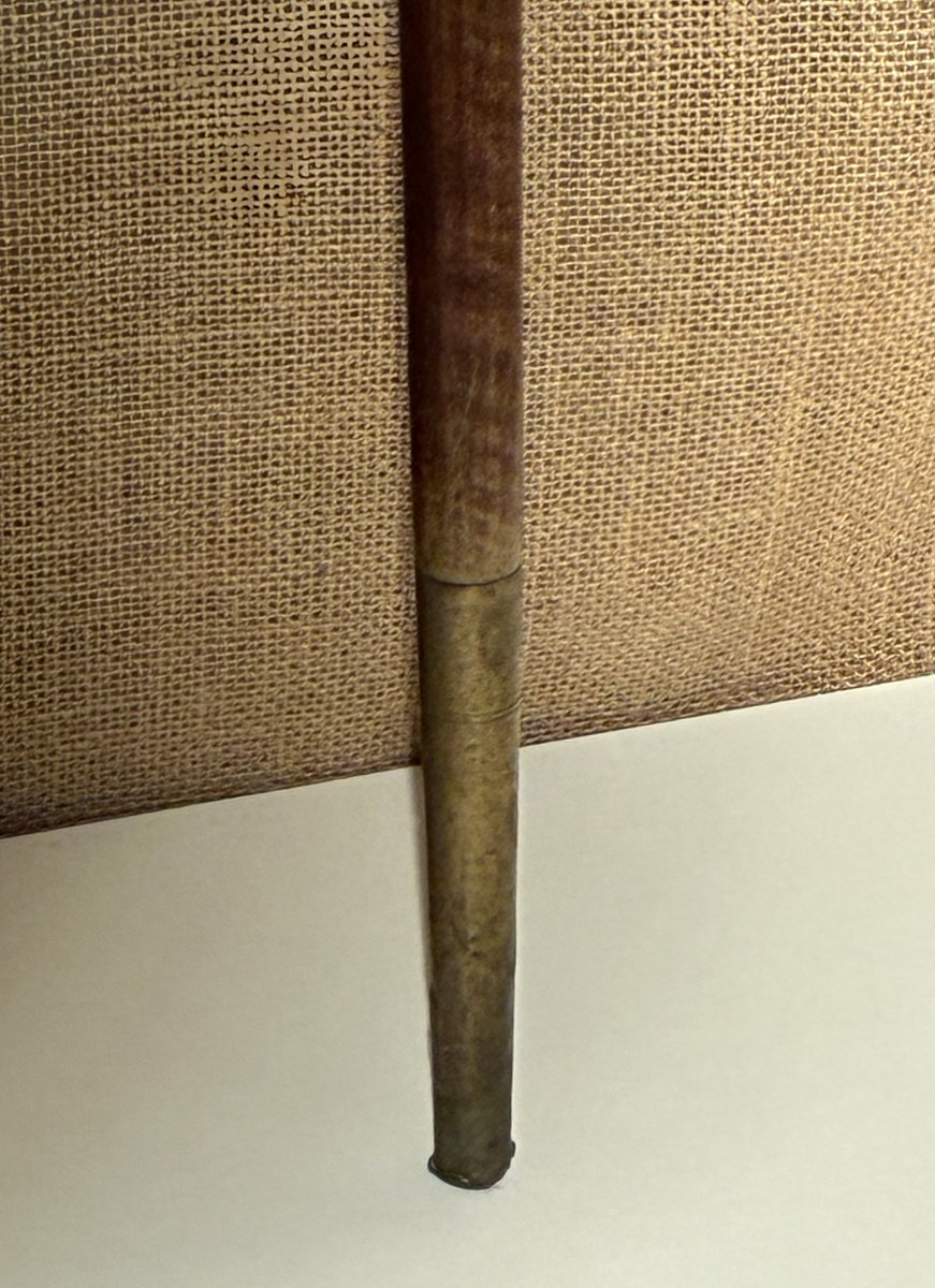 Canne de théâtre : bâtonnier, noyer et laiton hauteur 117 cm.-photo-4