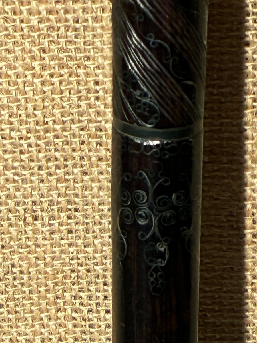 Mahogany Cane Inlaid With Silver Thread, 90 Cm-photo-4