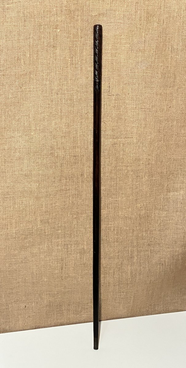 Mahogany Cane Inlaid With Silver Thread, 90 Cm