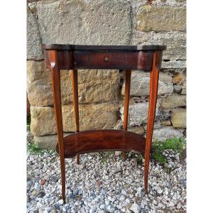 Guéridon rognon dessus plaqué forme soleil, style Louis XV, vers 1900