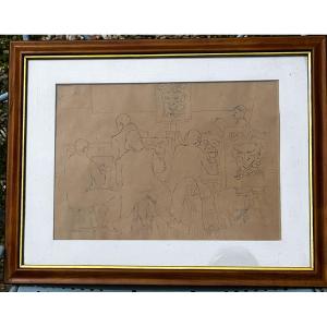 "the Painters", Drawing, Circa 1950