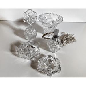 Service de toilette en cristal taillé, années 1940/1950