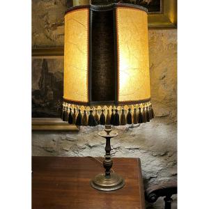 Louis XIII-style Candlestick Converted Into A Lamp, Bronze.