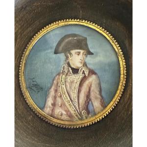 Napoléon Bonaparte jeune, miniature sur ivoire XIXème siècle.