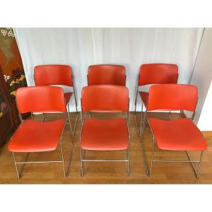  6 Chaises 40/4, DAVID ROWLAND pour GF BUSINESS, années 70/80 - vendues par PAIRE