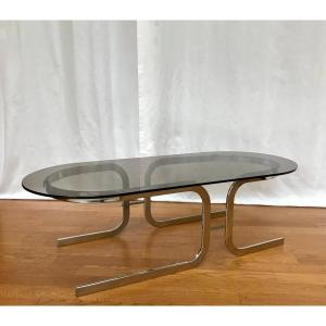 Table basse ovale design, années 70
