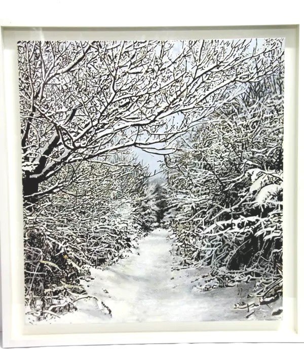 Painting - Kate Bright - "snowy Landscape" - Oil On Canvas - 2002
