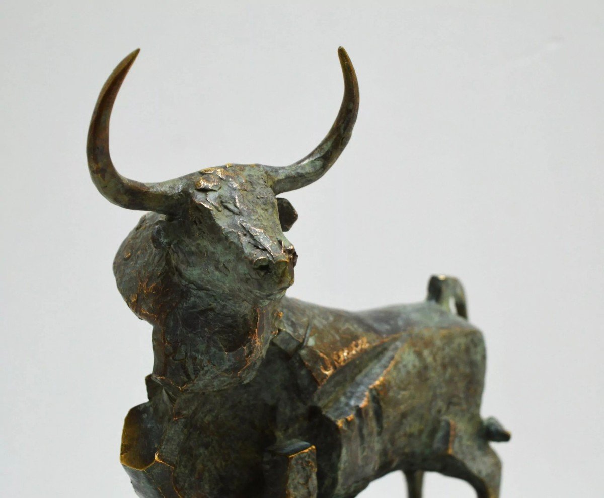 Venancio Blanco - Sculpture De Taureau En Bronze-photo-2