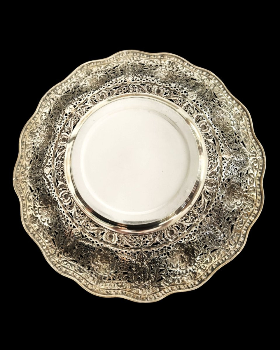 Corbeille en argent massif – Orfèvrerie Paulino (Salamanque, Espagne) – 414 g-photo-4