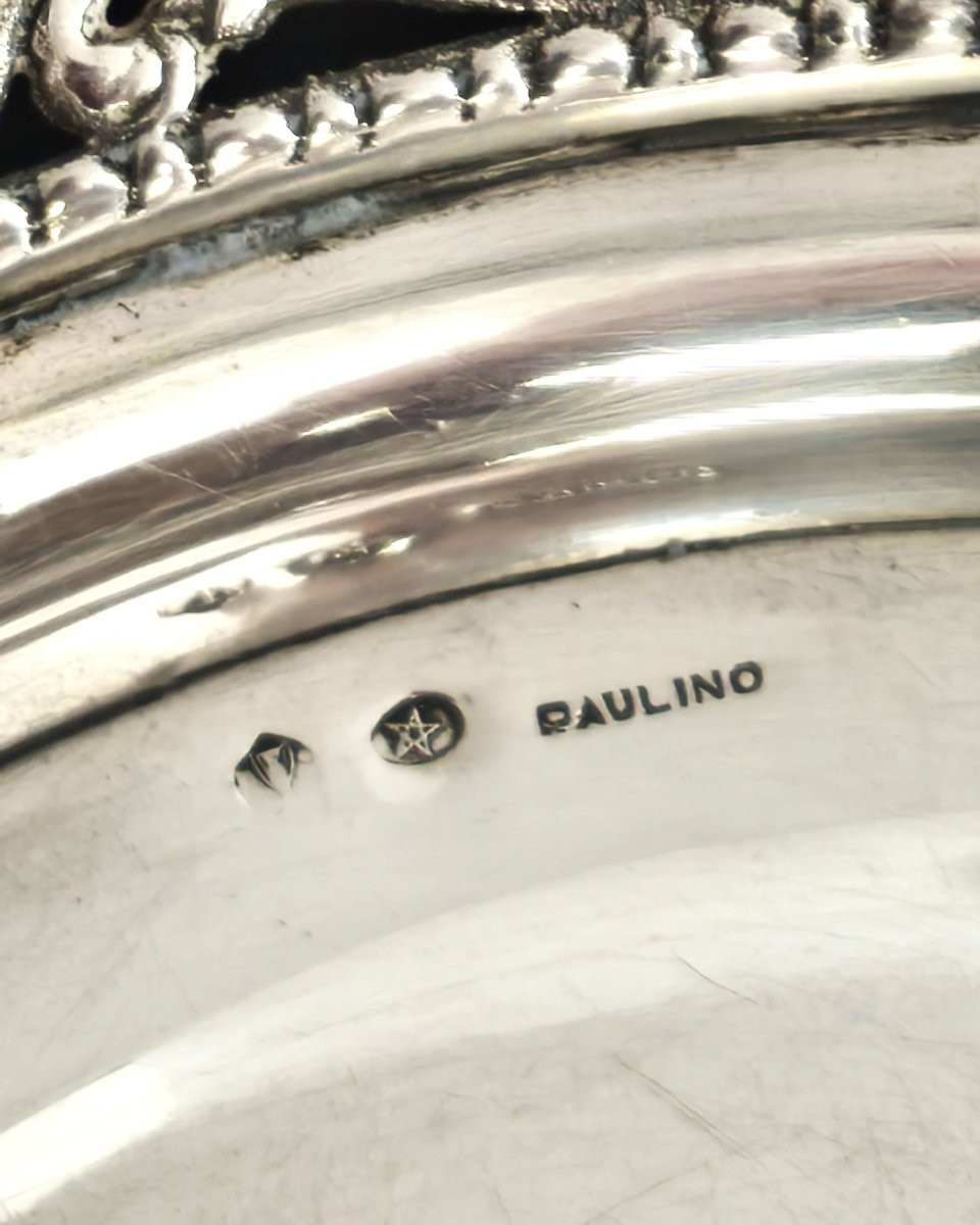 Corbeille en argent massif – Orfèvrerie Paulino (Salamanque, Espagne) – 414 g-photo-4
