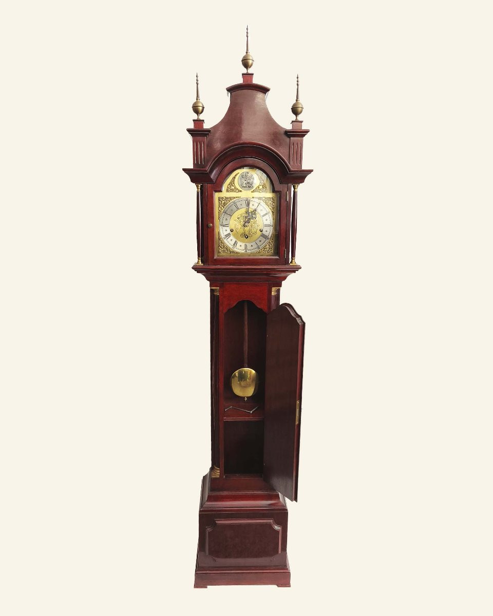 African Mahogany Longcase Clock With Four-melody Chime – Bell's, England-photo-4