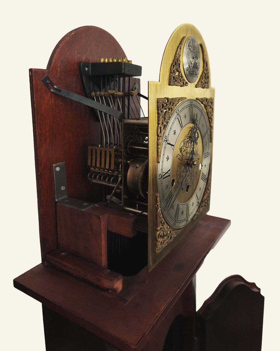 African Mahogany Longcase Clock With Four-melody Chime – Bell's, England-photo-2