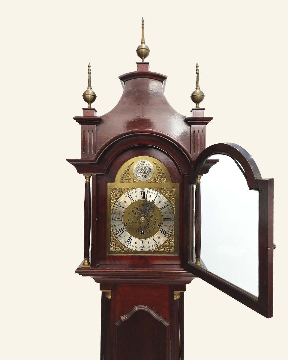 African Mahogany Longcase Clock With Four-melody Chime – Bell's, England-photo-7