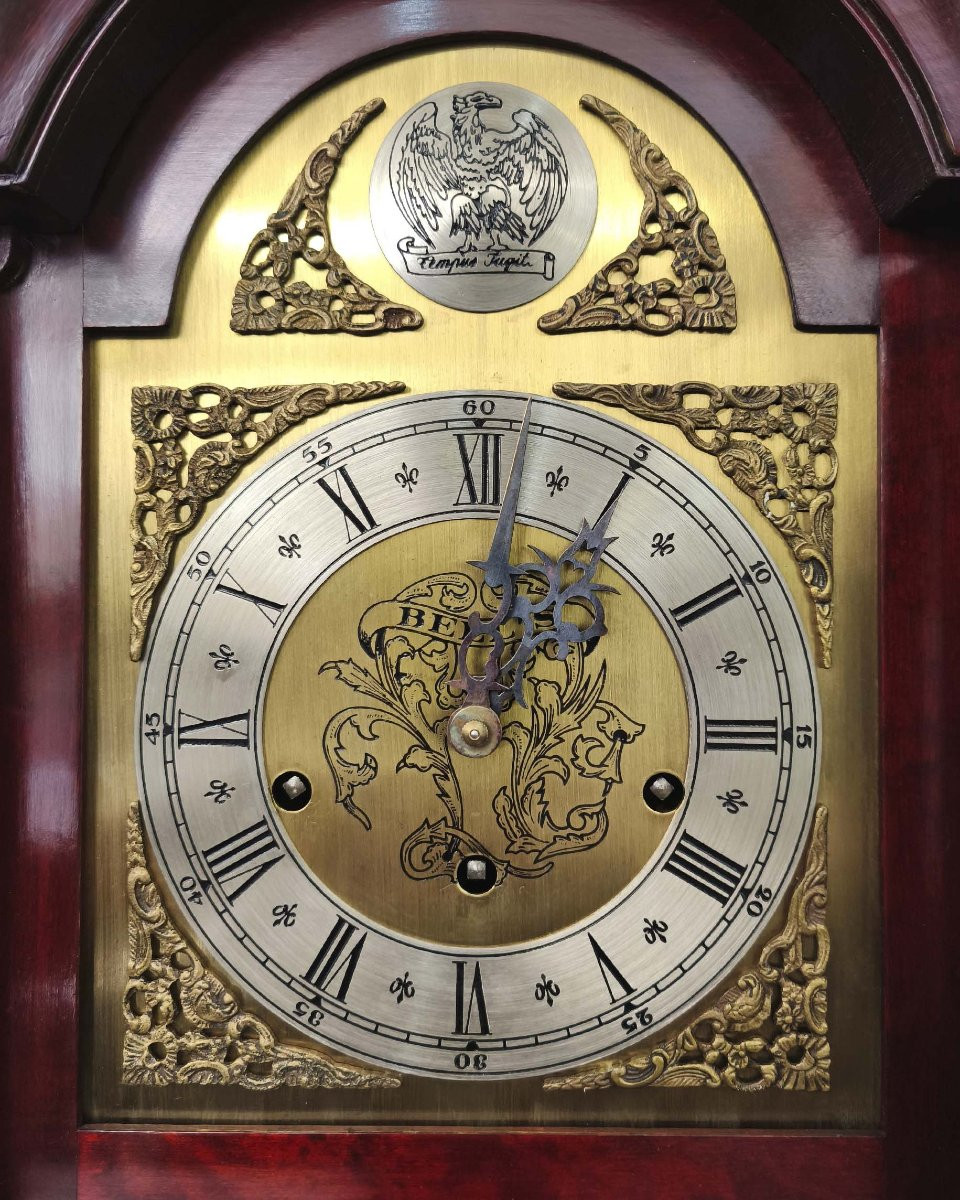 African Mahogany Longcase Clock With Four-melody Chime – Bell's, England-photo-8