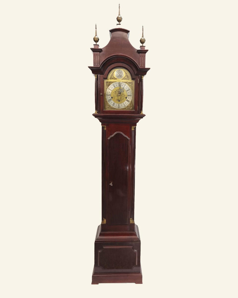 African Mahogany Longcase Clock With Four-melody Chime – Bell's, England