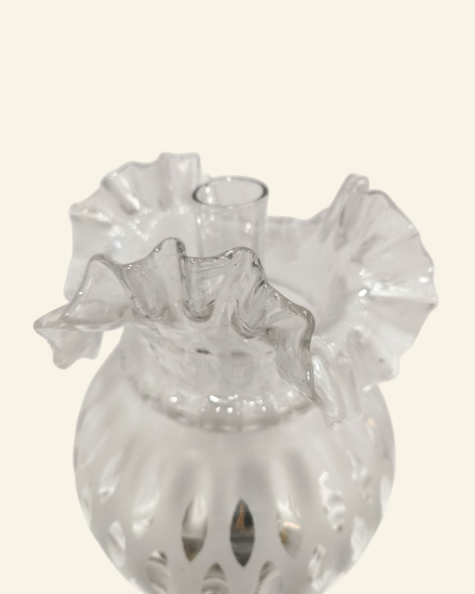 Table Lamp In Porcelain Decorated With Birds And Flowers, With Kosmos Brenner Burner,-photo-2