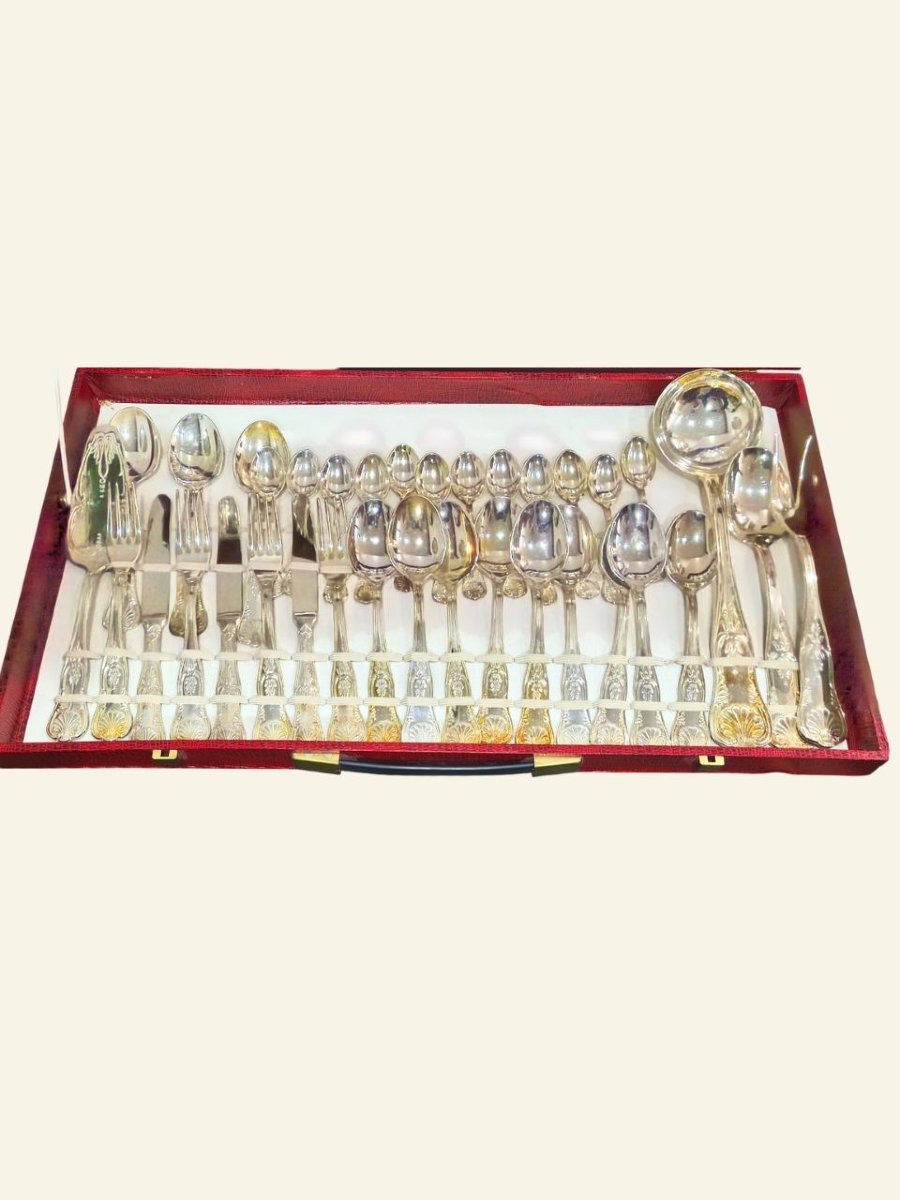 Complete Set Of 76-piece Italian Silver Cutlery (800 Grade), Circa 1930s-photo-2