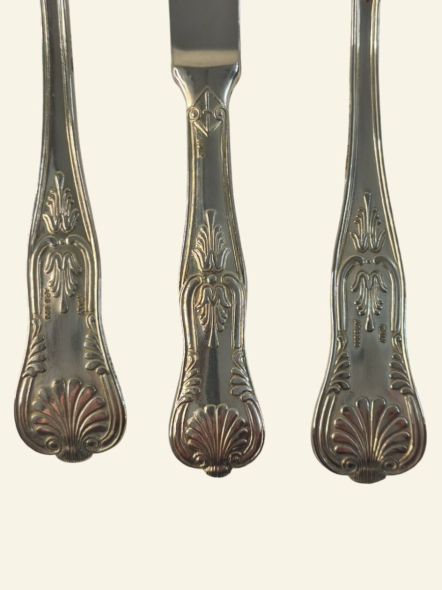 Complete Set Of 76-piece Italian Silver Cutlery (800 Grade), Circa 1930s-photo-3