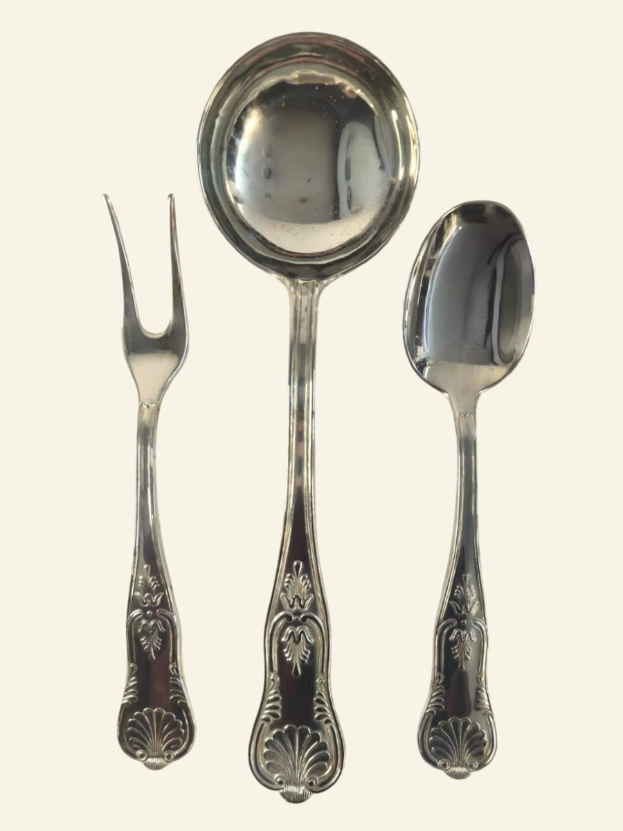 Complete Set Of 76-piece Italian Silver Cutlery (800 Grade), Circa 1930s-photo-7