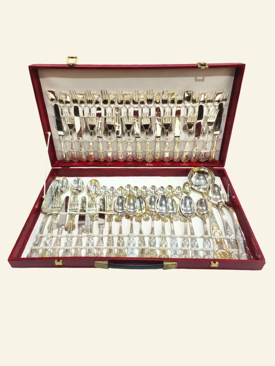 Complete Set Of 76-piece Italian Silver Cutlery (800 Grade), Circa 1930s