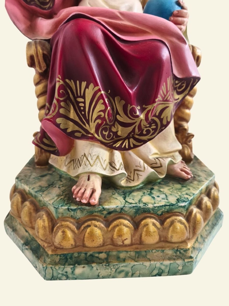 Sacré-Cœur de Jésus en majesté, atelier El Arte Cristiano d'Olot, avec console murale – 52 cm-photo-5