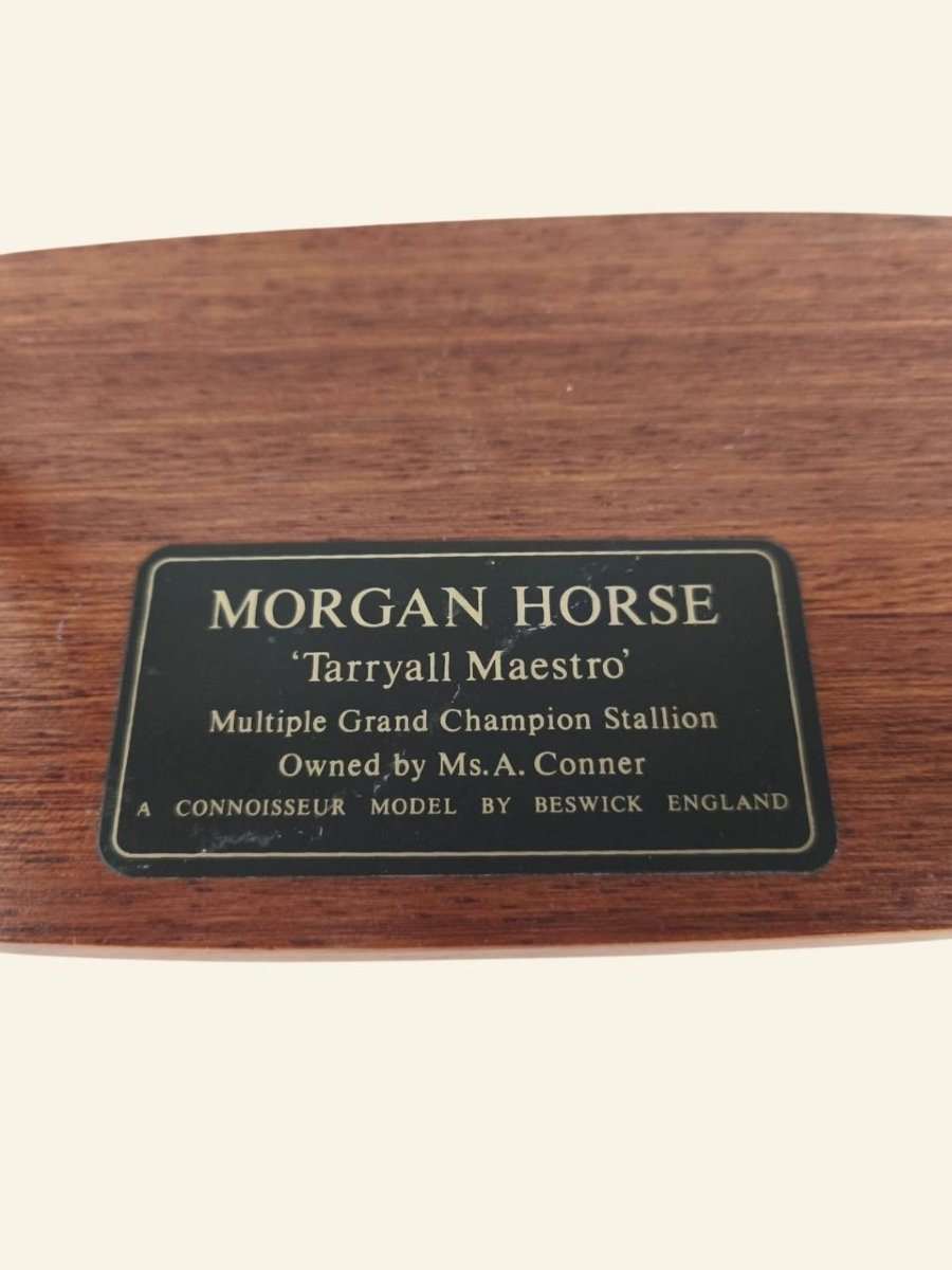 Cheval Morgan « Tarryall Maestro » Beswick England sur socle en bois, 30 cm-photo-2