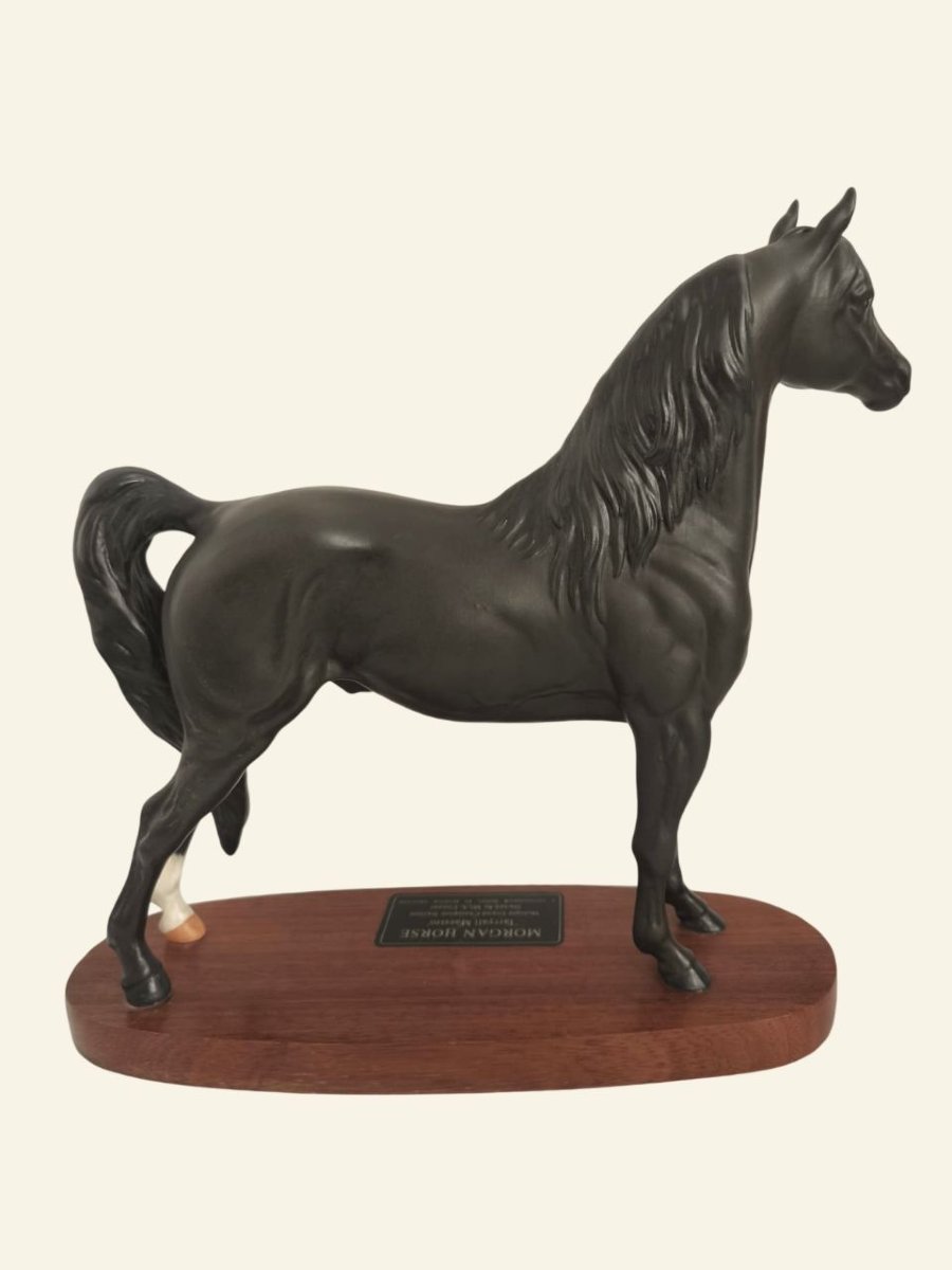 Cheval Morgan « Tarryall Maestro » Beswick England sur socle en bois, 30 cm-photo-4