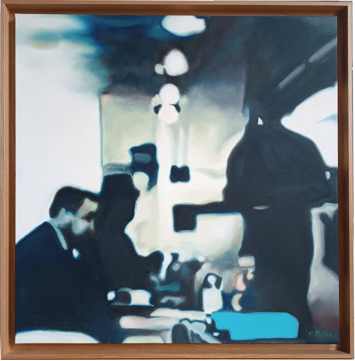 Café Interior - Painting - Pascal Mathé (born In 1959)