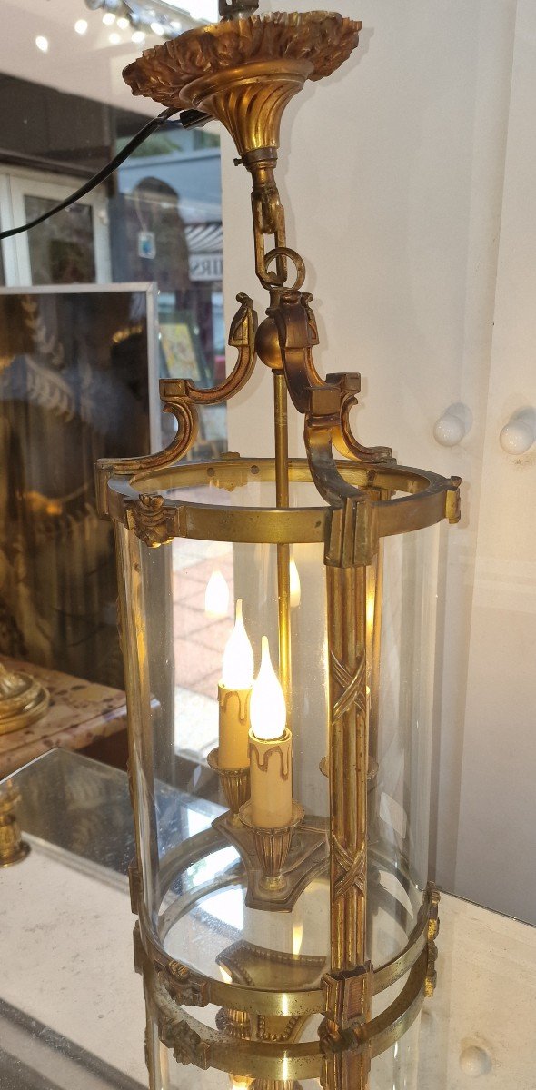 Gilt Bronze Lantern Circa 1950-photo-4