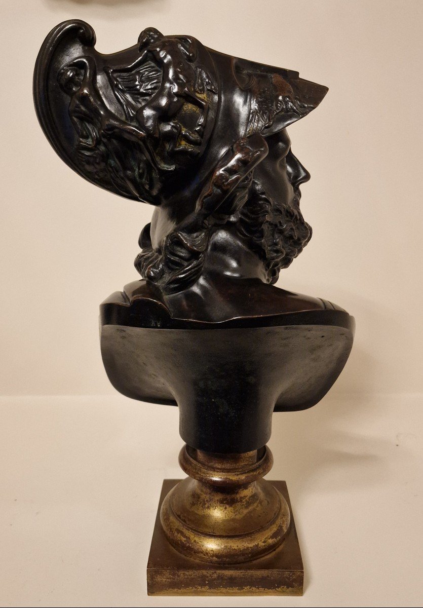 Bronze Bust Of King Menelaus - Late 19th Century --photo-4