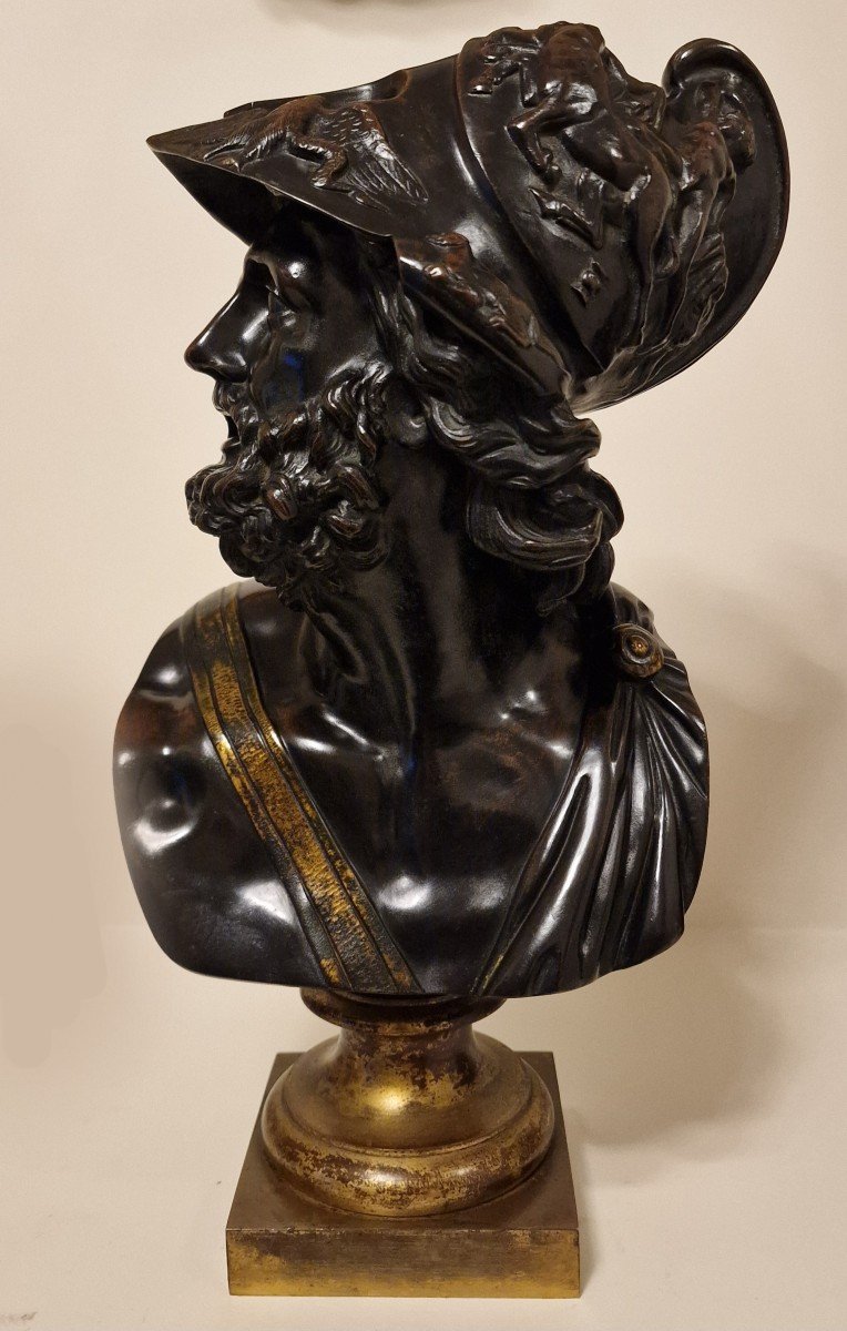 Bronze Bust Of King Menelaus - Late 19th Century -