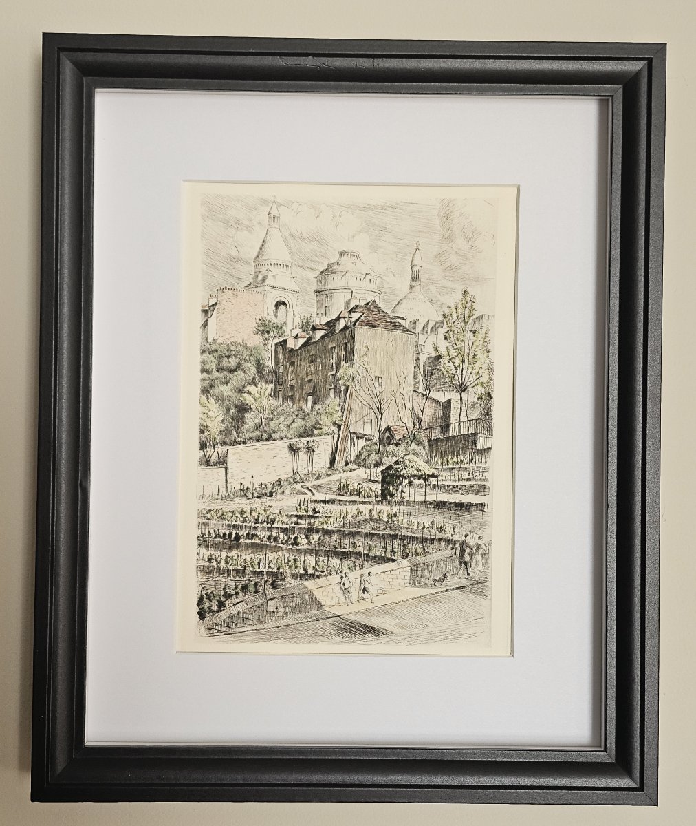 Montmartre – The Vineyards – An Old Engraving By Charles Samson-photo-3