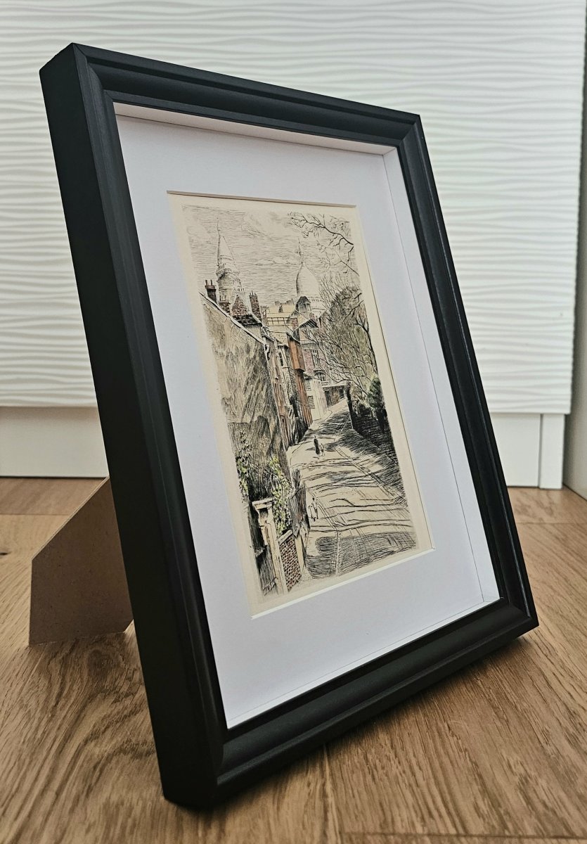 MONTMARTRE – La rue de l’Abreuvoir – gravure ancienne de Charles Samson-photo-3